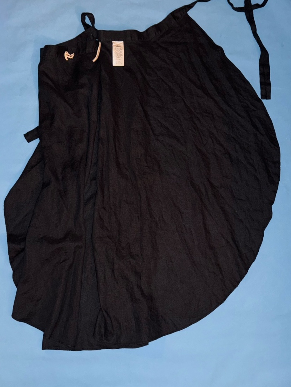 Aritzia Wilfred Skirt 100% Linen Black Wrap Midi Size Small Boho Chic EuroSummer - Picture 11 of 11